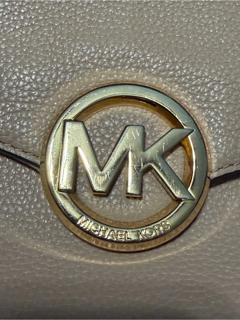 Michael Kors Hudson Medium Leather Satchel with Gold Hardware